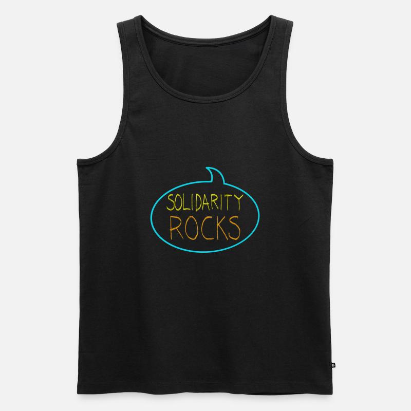 Solidarity Rocks - Männer Premium Bio Tank Top - Schwarz