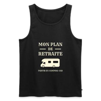 mon plan retraite camping car humour retraité papy - Débardeur bio Premium Homme - noir - Devant - Michal (187cm)