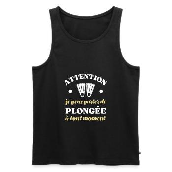 parler de plongée humour plongeur humoristique - Débardeur bio Premium Homme - noir - Devant - Michal (187cm)