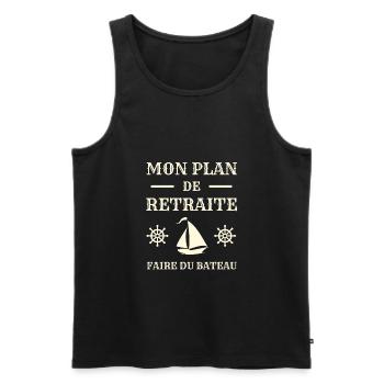 mon plan de retraite bateau humour capitaine homme - Débardeur bio Premium Homme - noir - Devant - Michal (187cm)