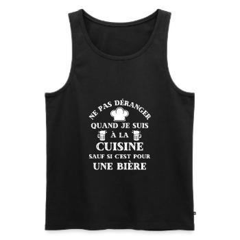 ne pas deranger cuisine biere humour cuisinier - Débardeur bio Premium Homme - noir - Devant - Michal (187cm)