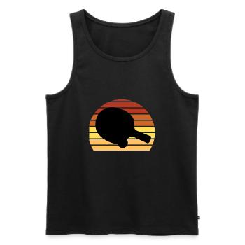 Vintage Sunset Tennis Tischtennis - Männer Premium Bio Tank Top - Schwarz - Vorne - Michal (187cm)