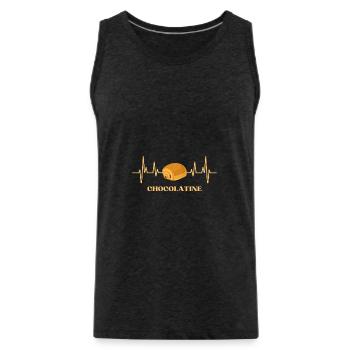 battement coeur chocolatine humour pain chocolat - Débardeur bio Premium Homme - charbon - Devant - Alexander (188cm)