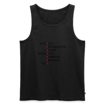 Lehrer - Männer Premium Bio Tank Top - Schwarz - Vorne - Michal (187cm)