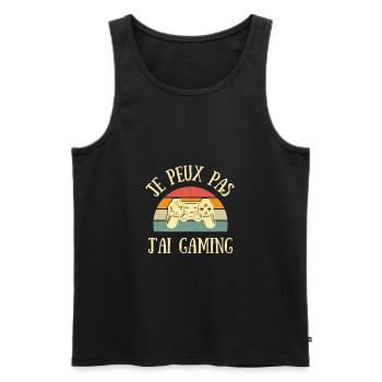 je peux pas j'ai gaming humour gamer ado cadeau - Débardeur bio Premium Homme - noir - Devant - Michal (187cm)