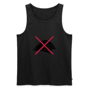Forbidden Stay outside Tent - Men's Premium Organic Tank Top - black - Front - AI Model Male 178 light (178cm)