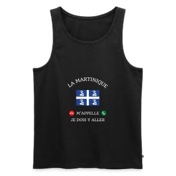 la martinique m appelle humour martiniquais homme - Débardeur bio Premium Homme - noir - Devant - Michal (187cm)
