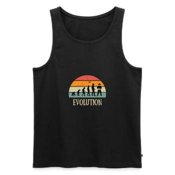 evolution vintage imker-humor bienenmann - Männer Premium Bio Tank Top - Schwarz - Vorne - AI Model Male 178 light (178cm)