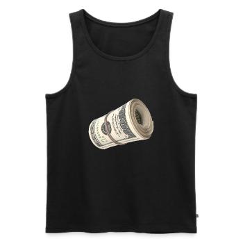 Money Roll - Cash Roll - One Hundred Dollar Bills - Men's Premium Organic Tank Top - black - Front - AI Model Male 178 light (178cm)