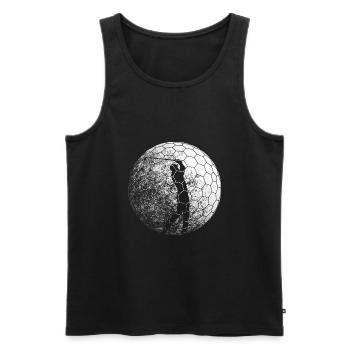 Golfball - Männer Premium Bio Tank Top - Schwarz - Vorne - Michal (187cm)