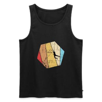 Vintage Bouldern Boulderer Klettern Kletterer - Männer Premium Bio Tank Top - Schwarz - Vorne - Michal (187cm)