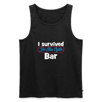I survived the Blue Oyster Bar - Männer Premium Bio Tank Top - Schwarz - Vorne - Michal (187cm)