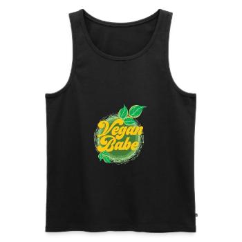 Vegan Babe - Cadeau Végétalien Végétarien Sain - Débardeur bio Premium Homme - noir - Devant - AI Model Male 178 light (178cm)