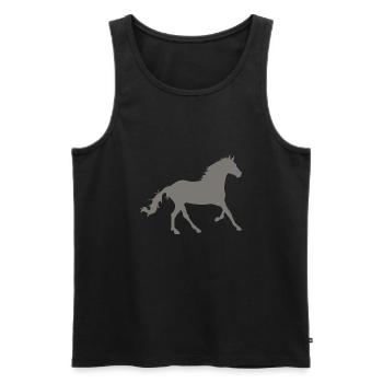 Pferd - Männer Premium Bio Tank Top - Schwarz - Vorne - Michal (187cm)