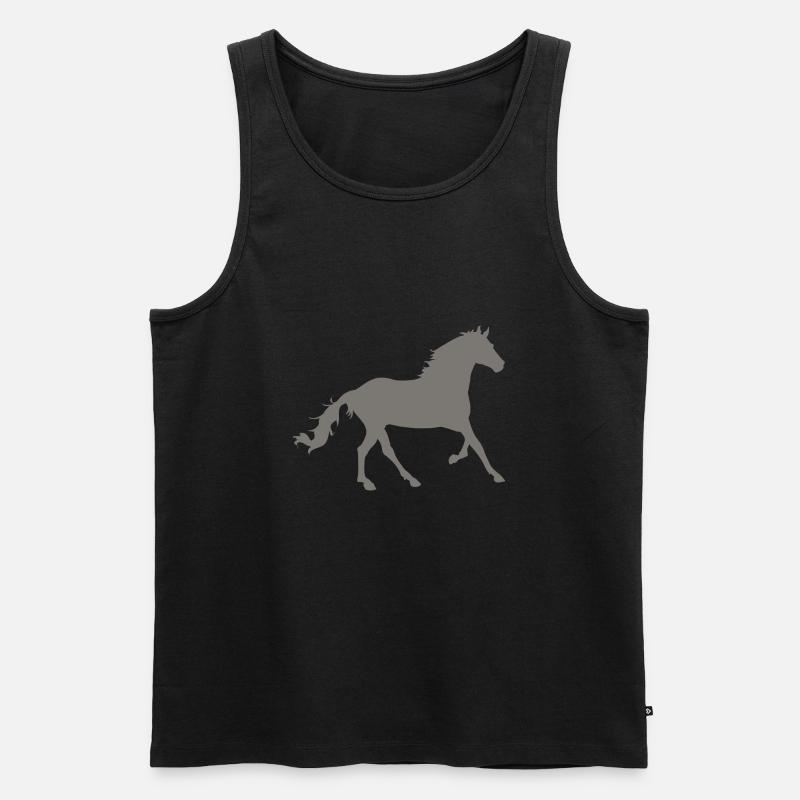 Pferd - Männer Premium Bio Tank Top - Schwarz