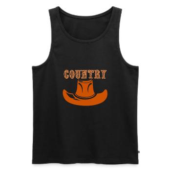 Country - Men's Premium Organic Tank Top - black - Front - AI Model Male 178 light (178cm)