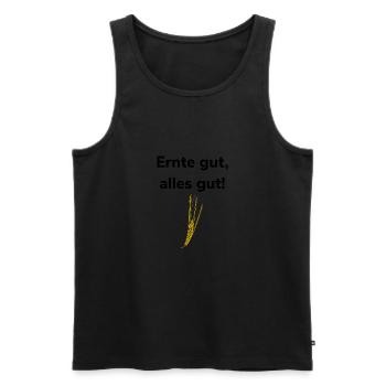 Ernte gut, alles gut Ähre Landwirt Getreide Weizen - Männer Premium Bio Tank Top - Schwarz - Vorne - AI Model Male 178 light (178cm)
