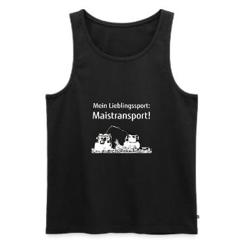 Mein Lieblingssport Maistransport Maishäcksler - Männer Premium Bio Tank Top - Schwarz - Vorne - Michal (187cm)