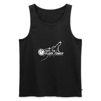 Save The ClockTower T Shirt - Men's Premium Organic Tank Top - black - Front - AI Model Male 178 light (178cm)