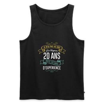 Anniversaire 40 ans cadeau humour - Débardeur bio Premium Homme - noir - Devant - Michal (187cm)