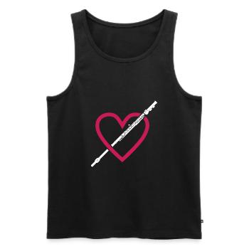 Heart Flute Love Music - Men's Premium Organic Tank Top - black - Front - Michal (187cm)