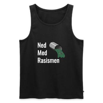 A bas le racisme - Débardeur bio Premium Homme - noir - Devant - Michal (187cm)