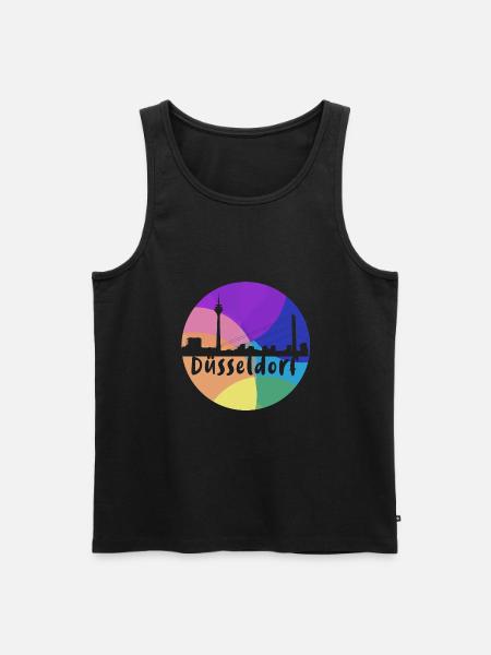 düsseldorf,skyline,kreis,bunt,regenbogen - Männer Premium Bio Tank Top - Schwarz