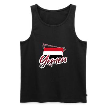 Jemen - Männer Premium Bio Tank Top - Schwarz - Vorne - AI Model Male 178 light (178cm)