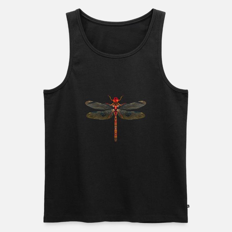 Libelle farbenfroh - Männer Premium Bio Tank Top - Schwarz