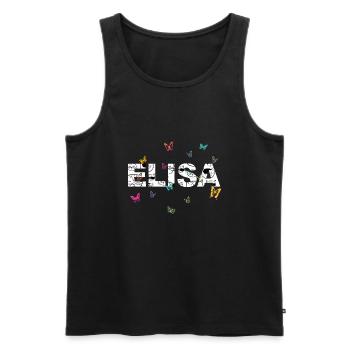 Elisa - Schöner Name mit Schmetterlingen & Katzen - Männer Premium Bio Tank Top - Schwarz - Vorne - AI Model Male 178 light (178cm)