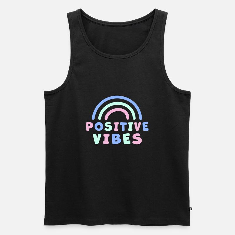 POSITIVE VIBES - Männer Premium Bio Tank Top - Schwarz