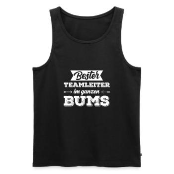 Bester Chef und Boss Teamleiter der Firma im Büro - Männer Premium Bio Tank Top - Schwarz - Vorne - Michal (187cm)