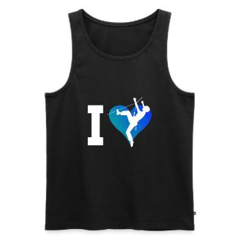 Boulder Bouldering Klettern Climber Damen - Männer Premium Bio Tank Top - Schwarz - Vorne - Michal (187cm)