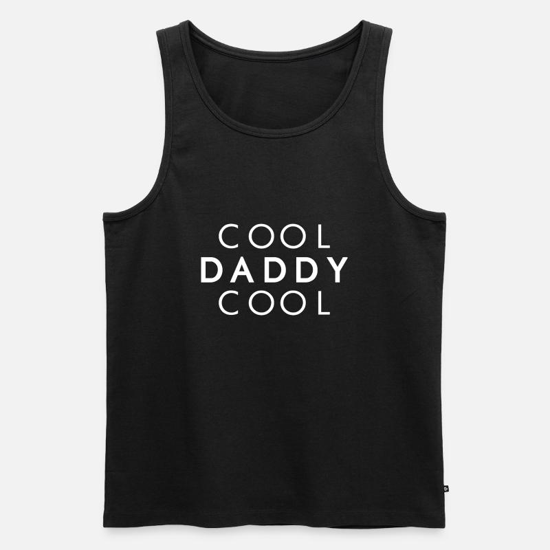 COOL DADDY COOL - Vater Geschenkidee - Männer Premium Bio Tank Top - Schwarz