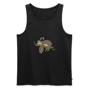 Faultier Schlafen Relax - Männer Premium Bio Tank Top - Schwarz - Vorne - AI Model Male 178 light (178cm)