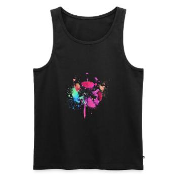 Blume,Pusteblume,bunt,aquarell,malerei,art - Männer Premium Bio Tank Top - Schwarz - Vorne - Michal (187cm)