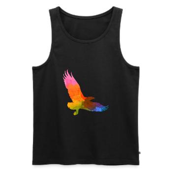 eagle,watercolor,purple,colorful,painting,bird,rainbow - Men's Premium Organic Tank Top - black - Front - AI Model Male 178 light (178cm)