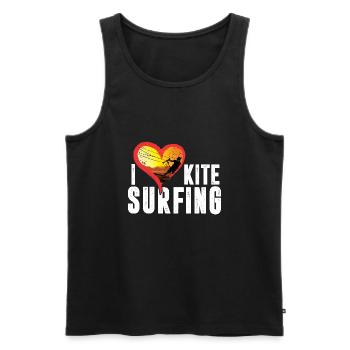 I love kiting surfing and water - Men's Premium Organic Tank Top - black - Front - Michal (187cm)