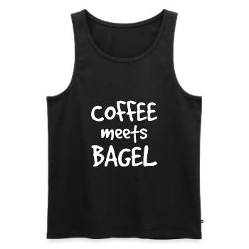 Le café rencontre Bagel - Débardeur bio Premium Homme - noir - Devant - Michal (187cm)