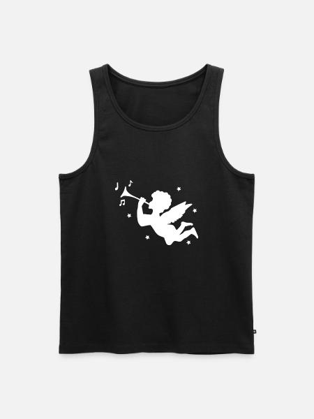 Cute flying cherub angel - Men's Premium Organic Tank Top - black