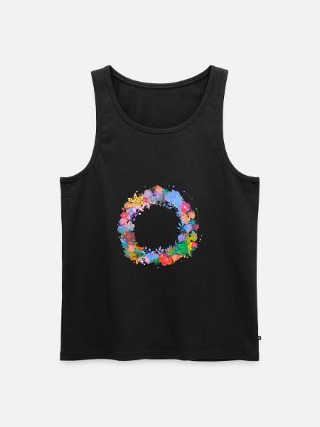 blumenkranz,leer, kranz,graffti,bunt,blumen - Männer Premium Bio Tank Top - Schwarz