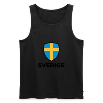 National flag of Sweden - Men's Premium Organic Tank Top - black - Front - AI Model Male 178 light (178cm)