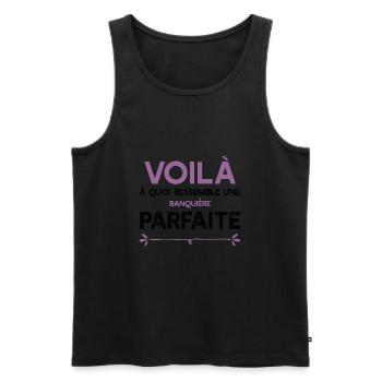 Une Banquière parfaite cadeau - Débardeur bio Premium Homme - noir - Devant - Michal (187cm)