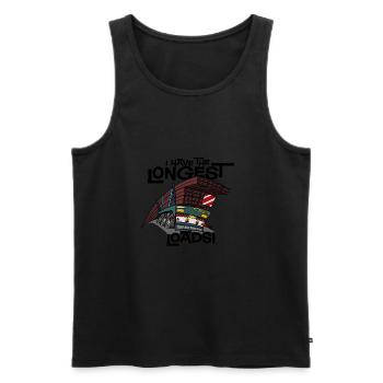 0705 back trailer - Men's Premium Organic Tank Top - black - Front - AI Model Male 178 light (178cm)