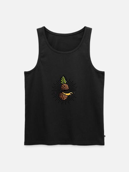 Ananas (heller Hintergrund) - Männer Premium Bio Tank Top - Schwarz
