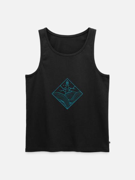 lighthouse - Men's Premium Organic Tank Top - black