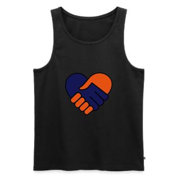 Hand in hand heart orange / red blue - Men's Premium Organic Tank Top - black - Front - AI Model Male 178 light (178cm)