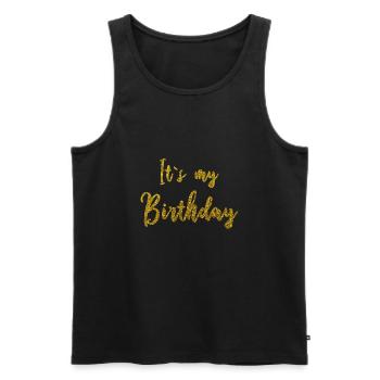 It's my Birthday - Männer Premium Bio Tank Top - Schwarz - Vorne - AI Model Male 178 light (178cm)