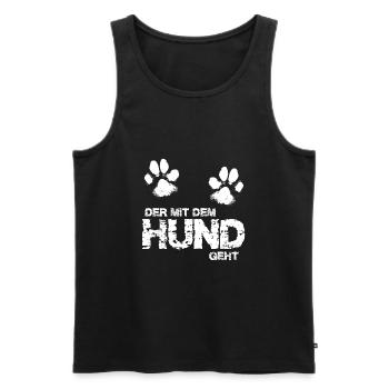 Le chien va 3 - Débardeur bio Premium Homme - noir - Devant - Michal (187cm)
