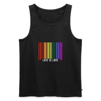 Love is Love / Gay / Pride / Geschenkidee - Männer Premium Bio Tank Top - Schwarz - Vorne - Michal (187cm)